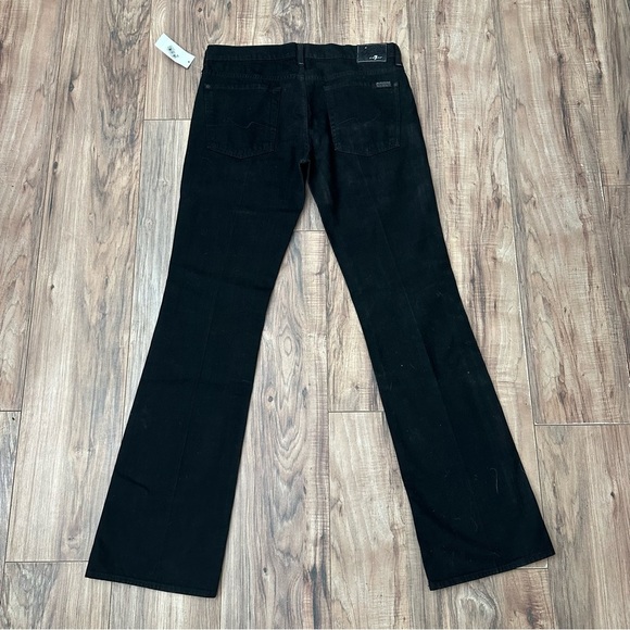 NWT 7 For All Mankind Black Boot Cut Jeans Stretchy • Size: 32x35 - Picture 4 of 12